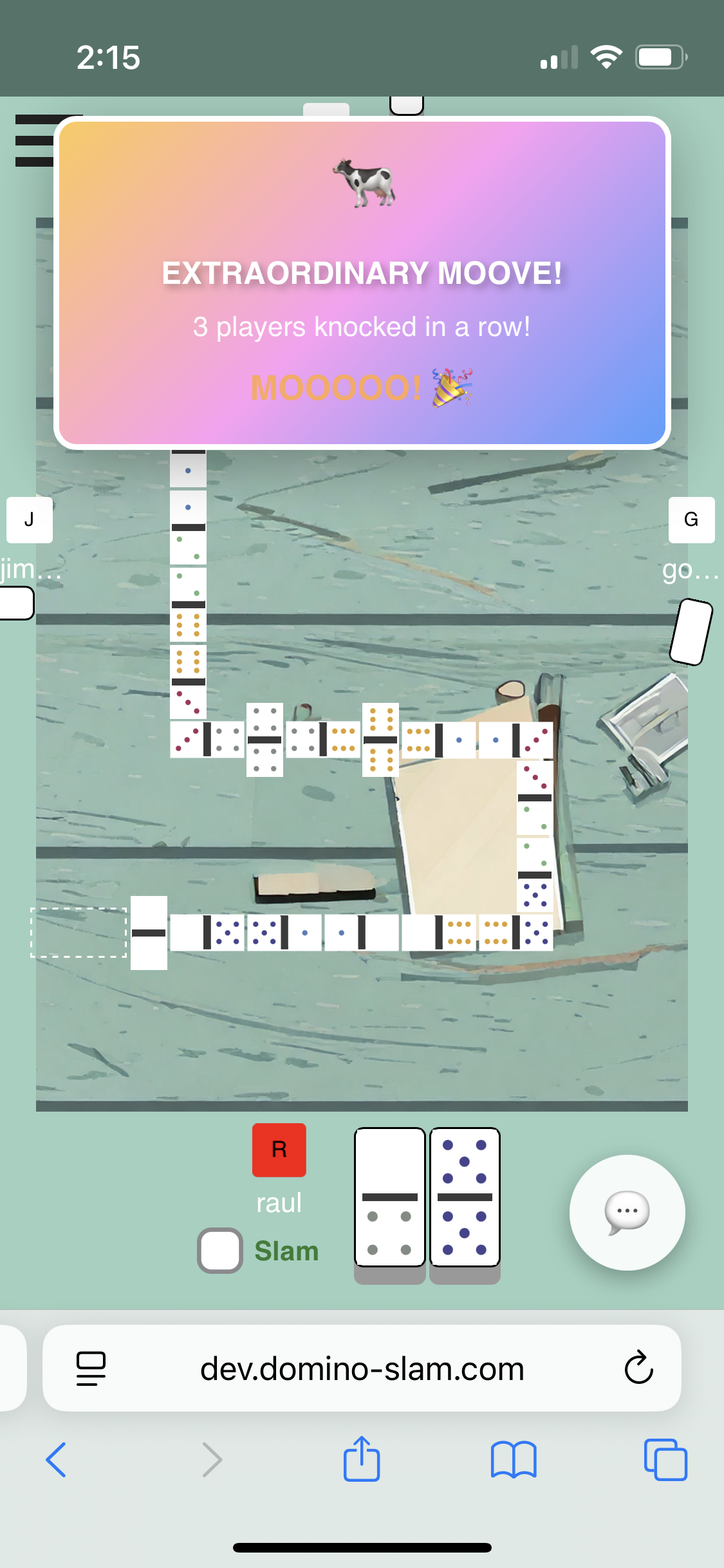 Domino Slam competitive play